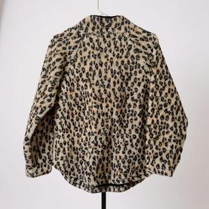 NWOT Maurice Leopard Print pullover fleece Women's Jacket